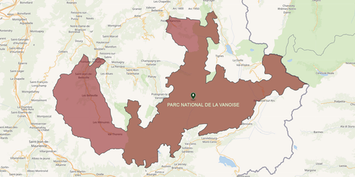 Carte du parc de la Vanoise